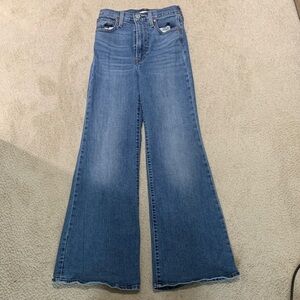 Levi's Medium Blue High-Rise Wide-Leg Jeans